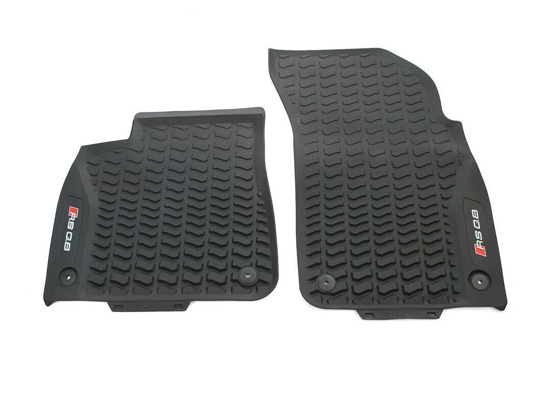 NEW GENUINE AUDI RS Q8 2020 FRONT BLACK RUBBER ALL WEATHER FLOOR MATS