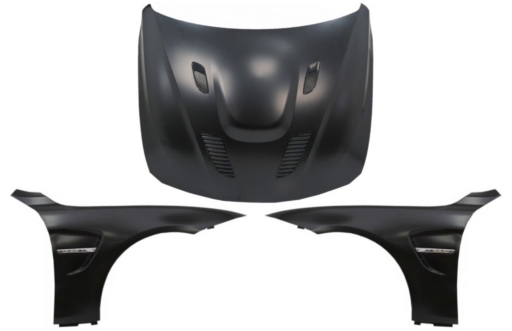 Hood with Front Fenders Black Chrome suitable for BMW 4 Series