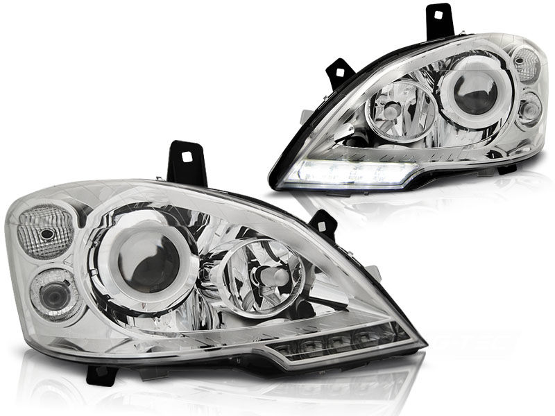 HEADLIGHTS REAL DRL CHROME For MERCEDES VITO W639 1014 Facelift in