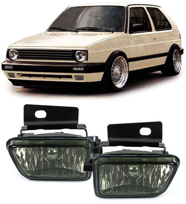 Smoked fog lights with bracket for VW Golf II / Jetta MK2 in Foglights buy best tuning parts