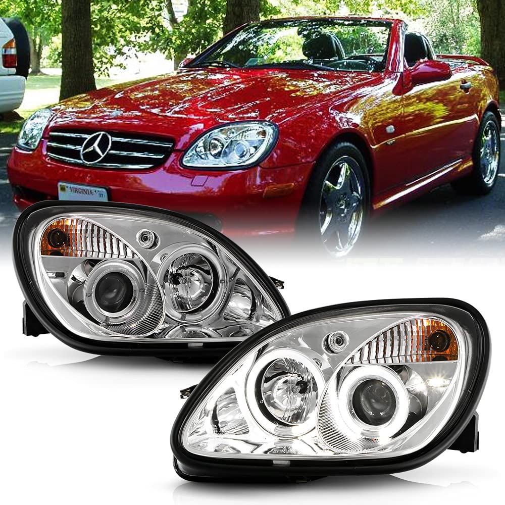 CHROME ANGEL EYES HEADLIGHTS For MERCEDES R170 SLK 96-04 in