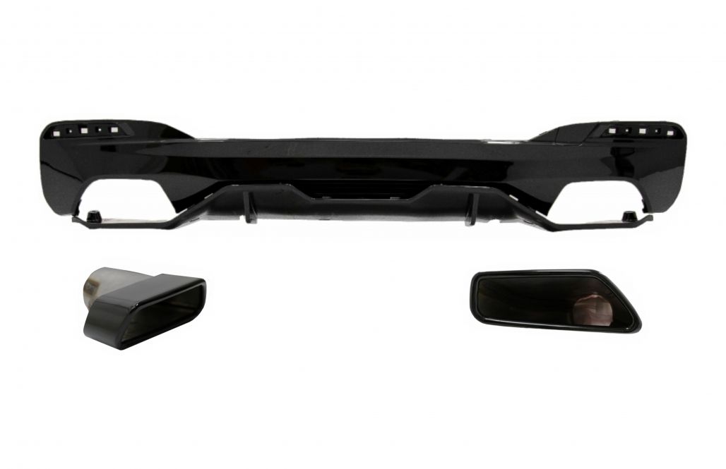 Rear Bumper Diffuser with Exhaust Muffler Tips suitable for BMW 5 ...