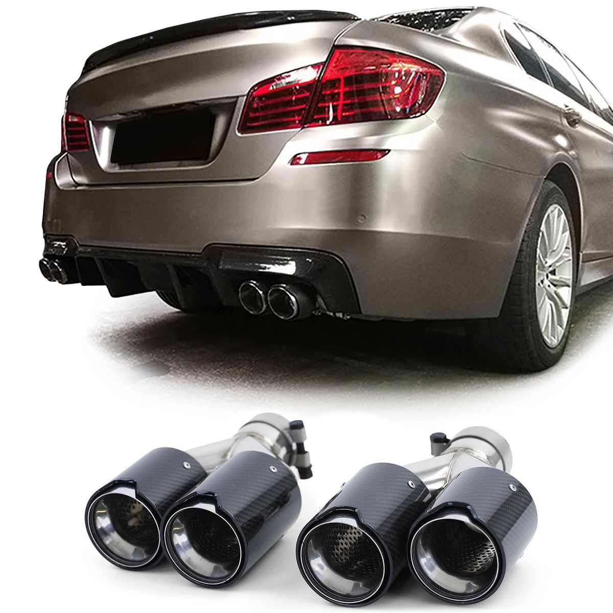 Carbon M Performance Exhaust Muffler Tips/ Tailpipes For BMW F10/ F11 ...