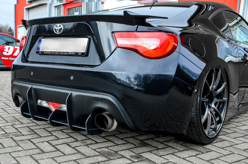 Performance Rear Bumper diffuser addon with ribs / fins For Toyota GT86 ZN 20122017 in