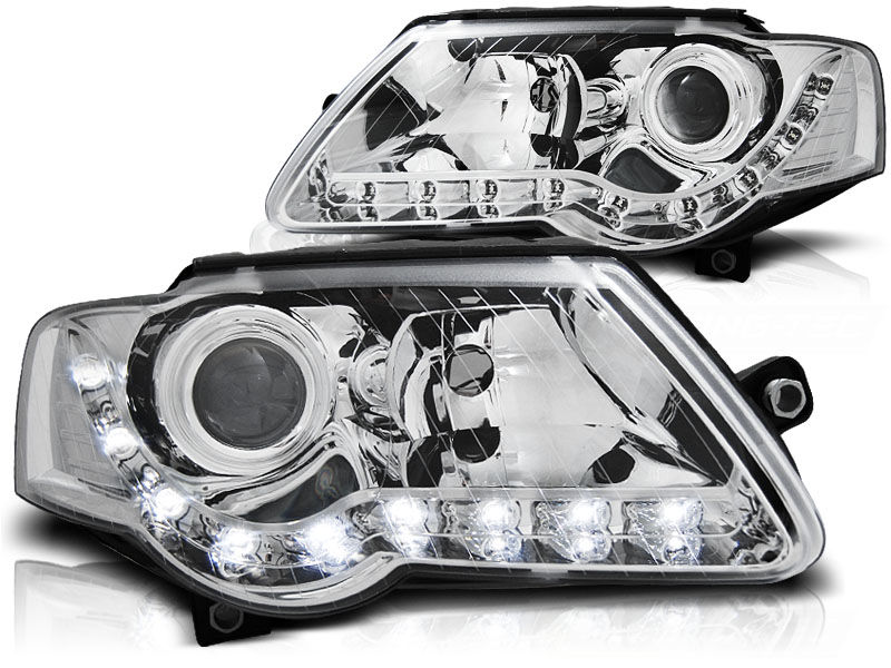 Golf 6 Led Rückleuchten Nachrüsten Ohne Codierung Passat B6 3C 05-11 Chrome/ LED DRL ( R8 Style) in Headlights - buy best