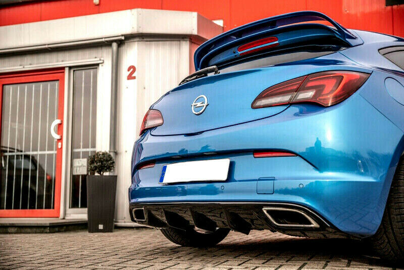 Performance Rear Bumper diffuser addon with ribs fins For Opel Astra J ...