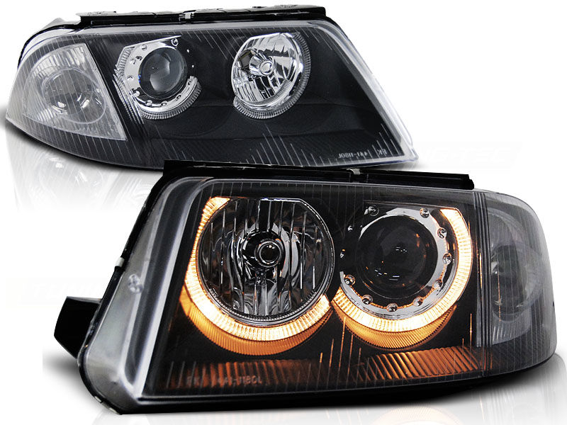 HEADLIGHTS ANGEL EYES BLACK fits VW PASSAT 3BG B5 FL 09.00-03.05 in ...