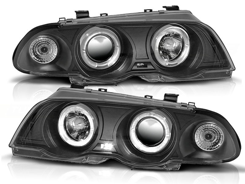 HEADLIGHTS ANGEL EYES BLACK fits BMW E46 05.98-08.01 S/T in Headlights ...
