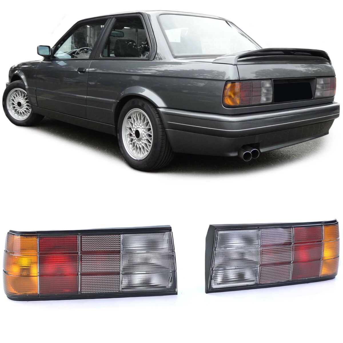 Hella Black MHW Style Taillights/ Rear Dark Smoked lamps For BMW E30 in ...
