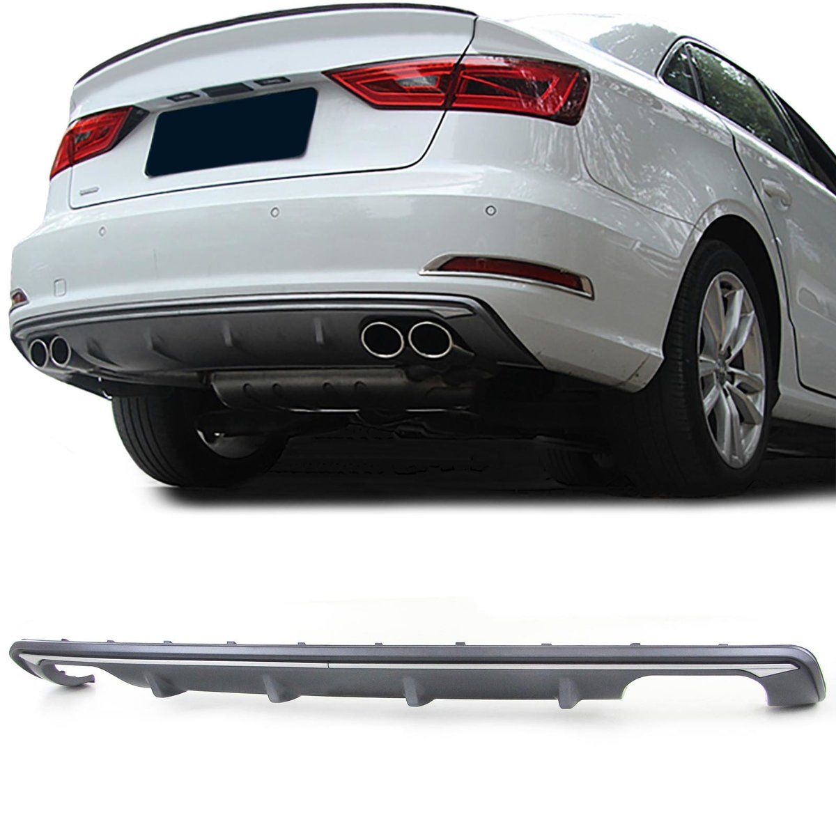 Rear Bumper Sport RS Diffuser for Audi A3 8V 20122016 Sedan/Cabrio in Diffusers / Skirts buy