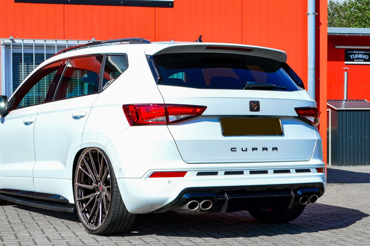 Performance Rear Bumper Diffuser Addon With Ribs Fins For Cupra Ateca