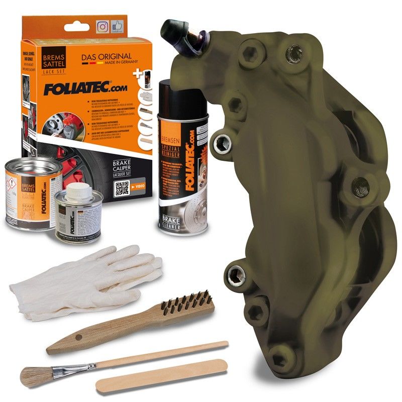 Foliatec brake caliper Heat resistant paint, color Combat green matt