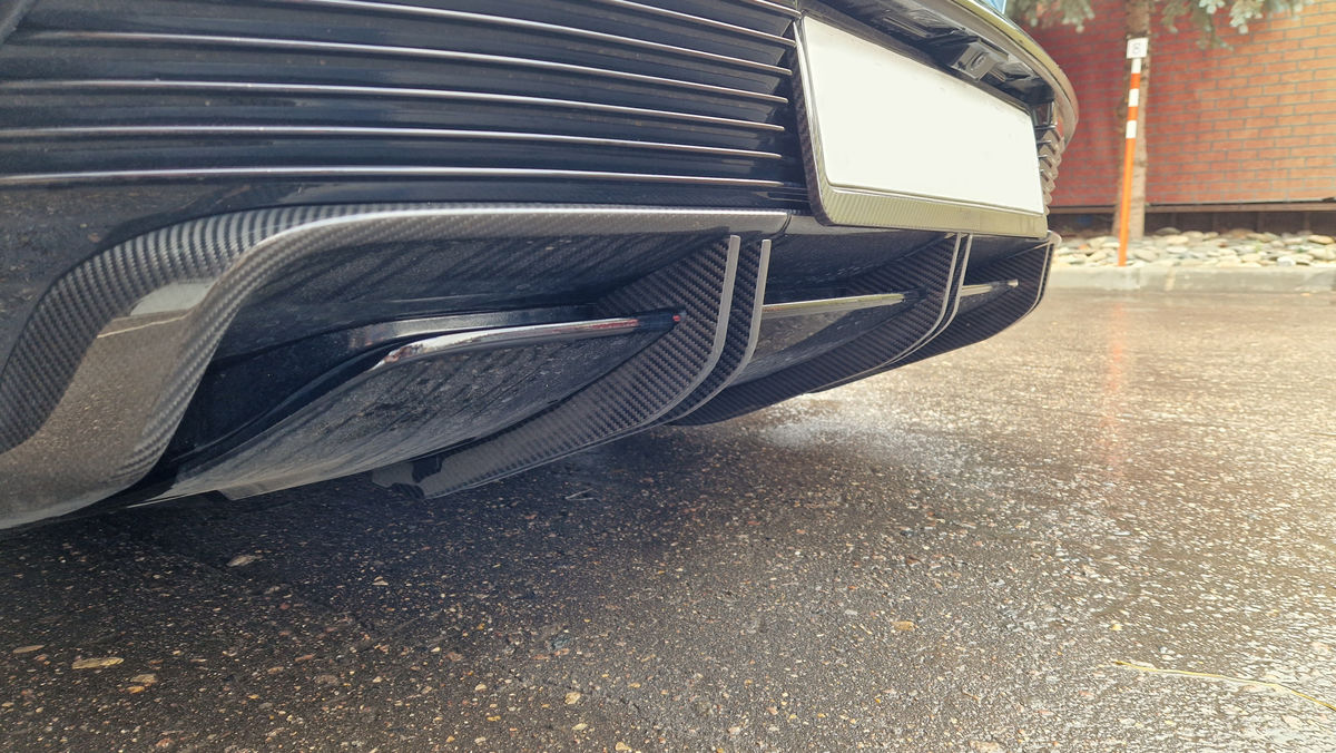 P-Performance aero Rear Bumper carbon diffuser with ribs / fins For ...
