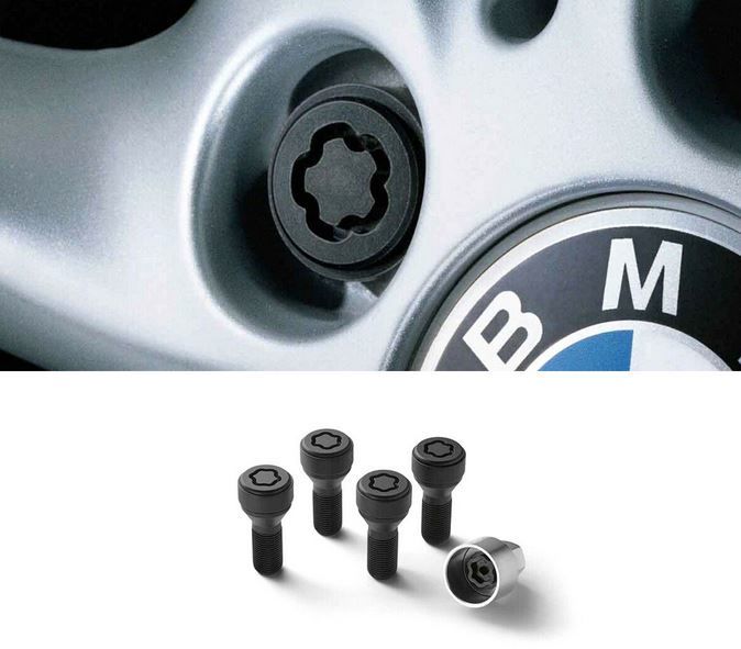 NEW GENUINE BMW X3 X5 X6 SERIES WHEEL SECURITY LOCKING BOLTS SET