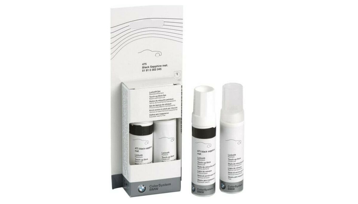 NEW GENUINE BMW TOUCH UP PAINT STICK SET 475 BLACK SAPPHIRE METALLIC ...
