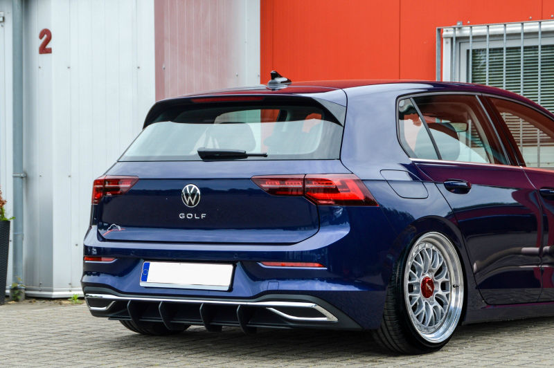 Performance Rear Bumper diffuser addon with ribs / fins For VW Golf 8 ...