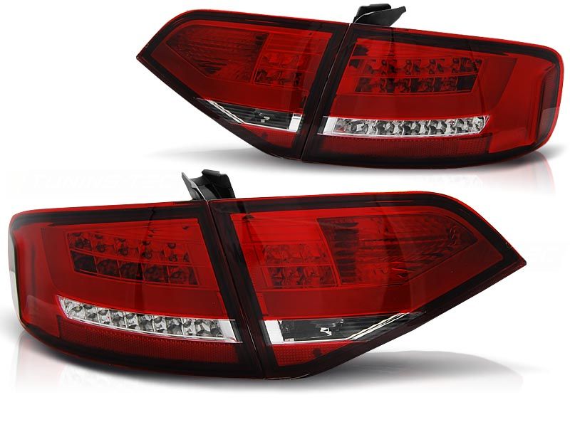 LED TAIL LIGHTS RED WHITE fits AUDI A4 B8 0811 SEDAN in Taillights