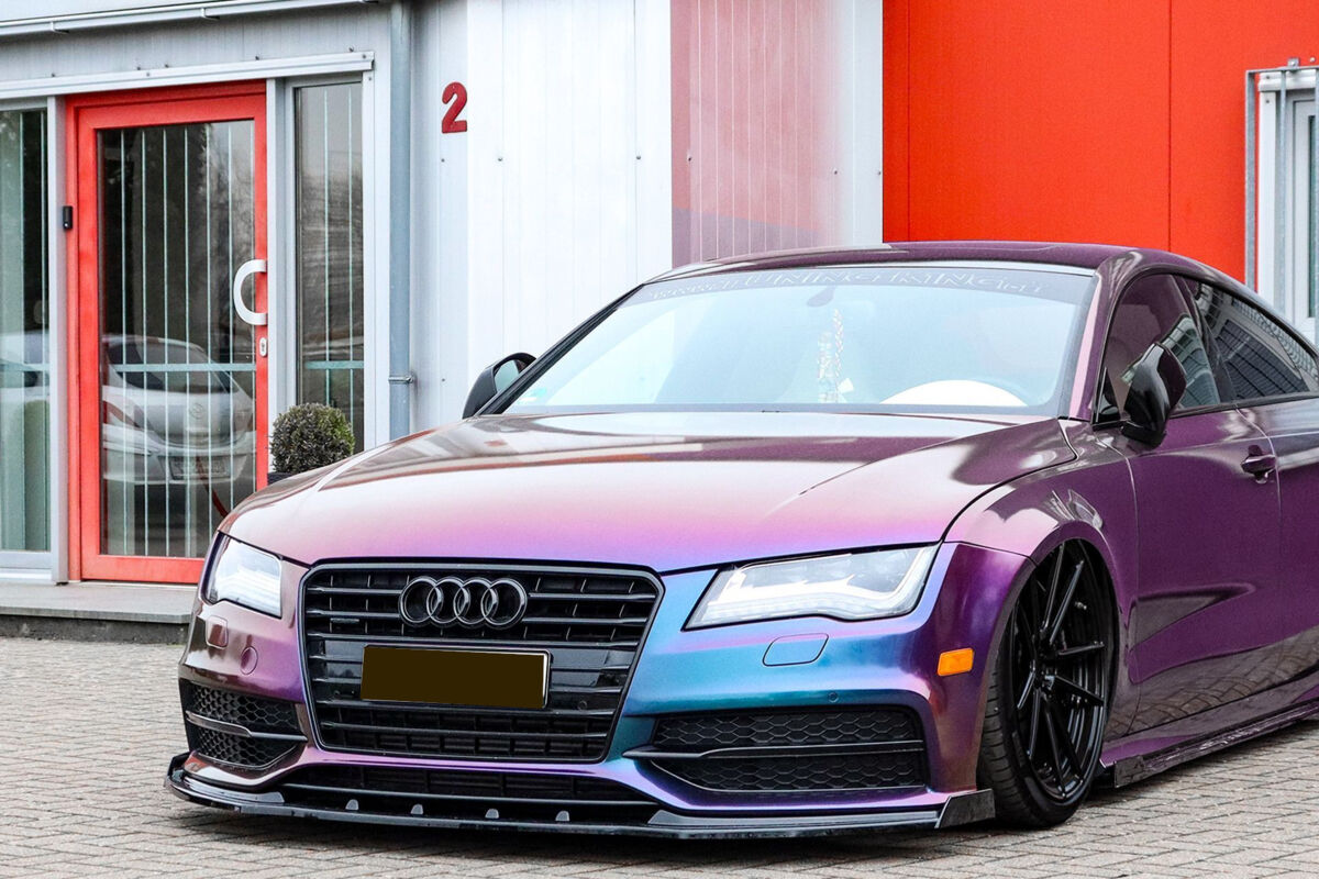 Soillar Front Bumper Spoiler Valance Molding Strip For 2012-2015 Audi A7 S7 S-Line – Dark Gray