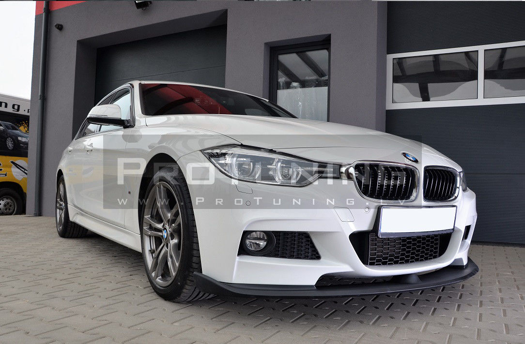 thumbnail image 2 of STM Carbon Look Front Splitter Lip For BMW 3 Series F30 F31 M Sport - MP Style 2 of 4