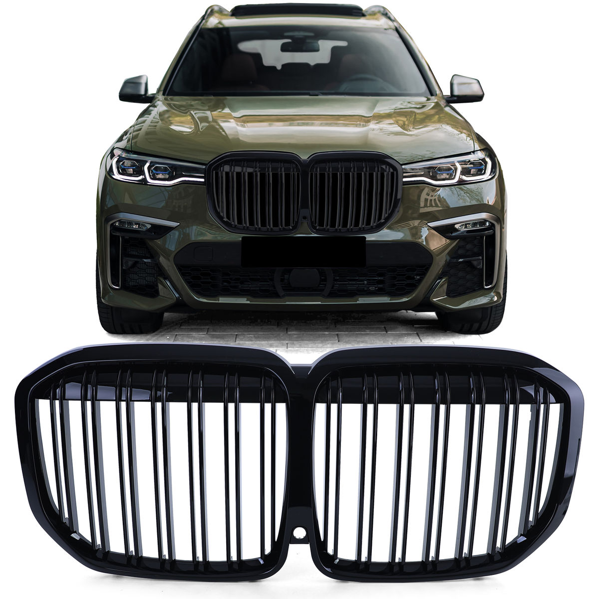 M Look Double Bar Black Gloss Kidney Grills For BMW X7 G07 in Grills ...