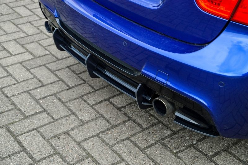 Performance M Sport Rear Bumper diffuser addon with ribs / fins For BMW